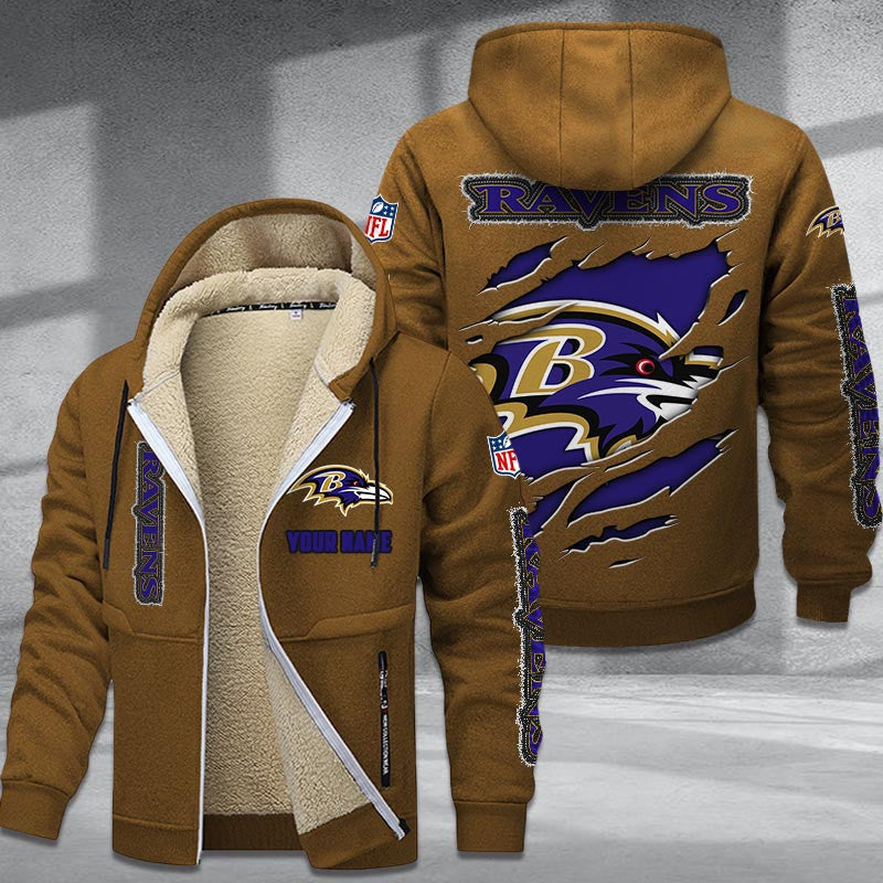 Baltimore Ravens DMTZ0356 Premium Sherpa-Lined Winter Hoodie – Personalized Edition