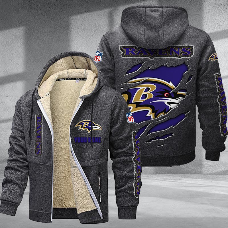 Baltimore Ravens DMTZ0356 Premium Sherpa-Lined Winter Hoodie – Personalized Edition