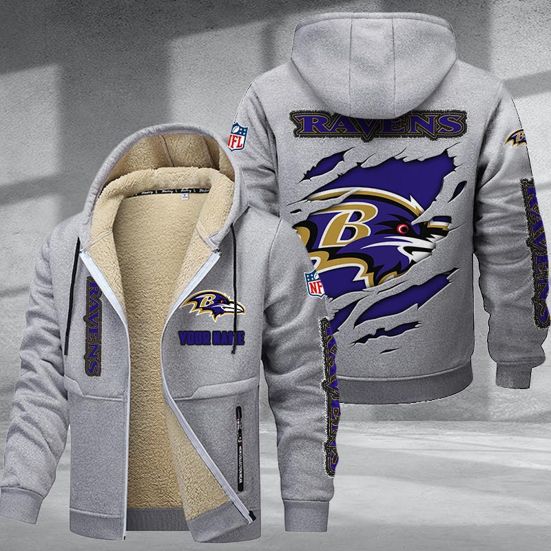 Baltimore Ravens DMTZ0356 Premium Sherpa-Lined Winter Hoodie – Personalized Edition