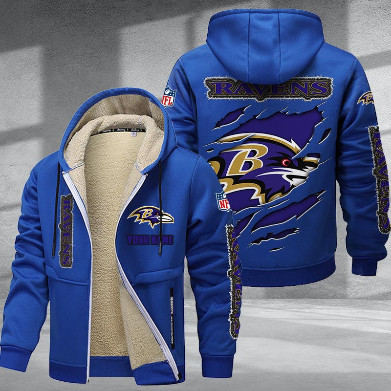 Baltimore Ravens DMTZ0356 Premium Sherpa-Lined Winter Hoodie – Personalized Edition