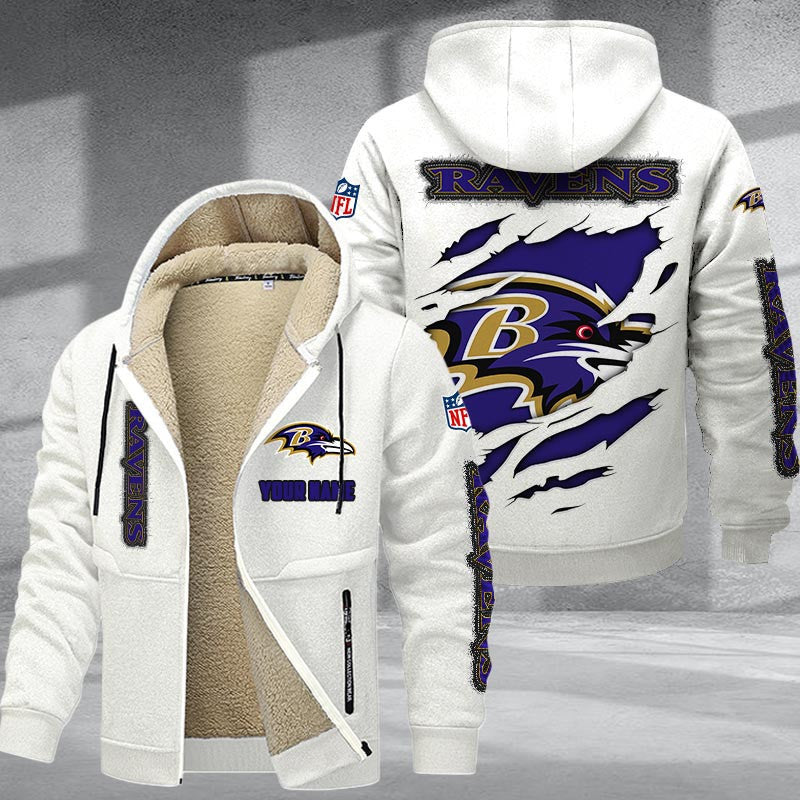 Baltimore Ravens DMTZ0356 Premium Sherpa-Lined Winter Hoodie – Personalized Edition