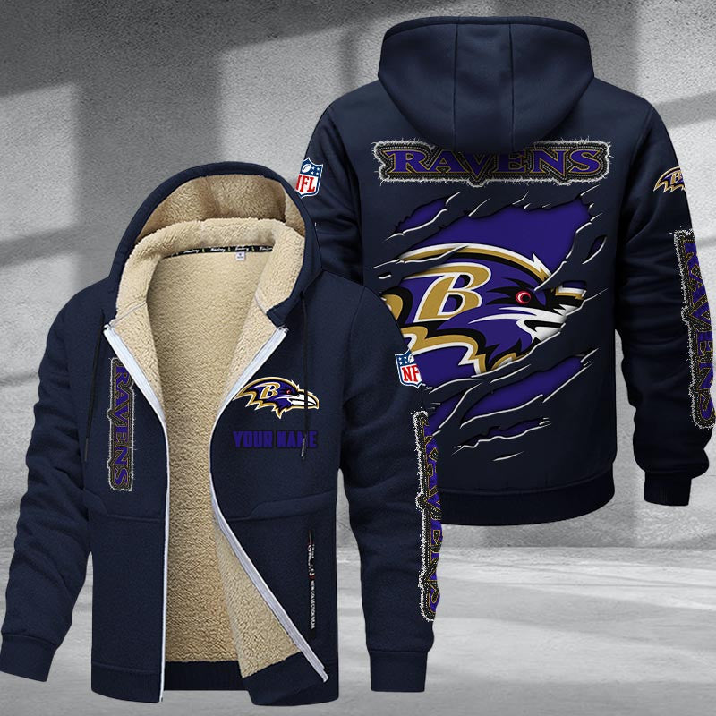 Baltimore Ravens DMTZ0356 Premium Sherpa-Lined Winter Hoodie – Personalized Edition