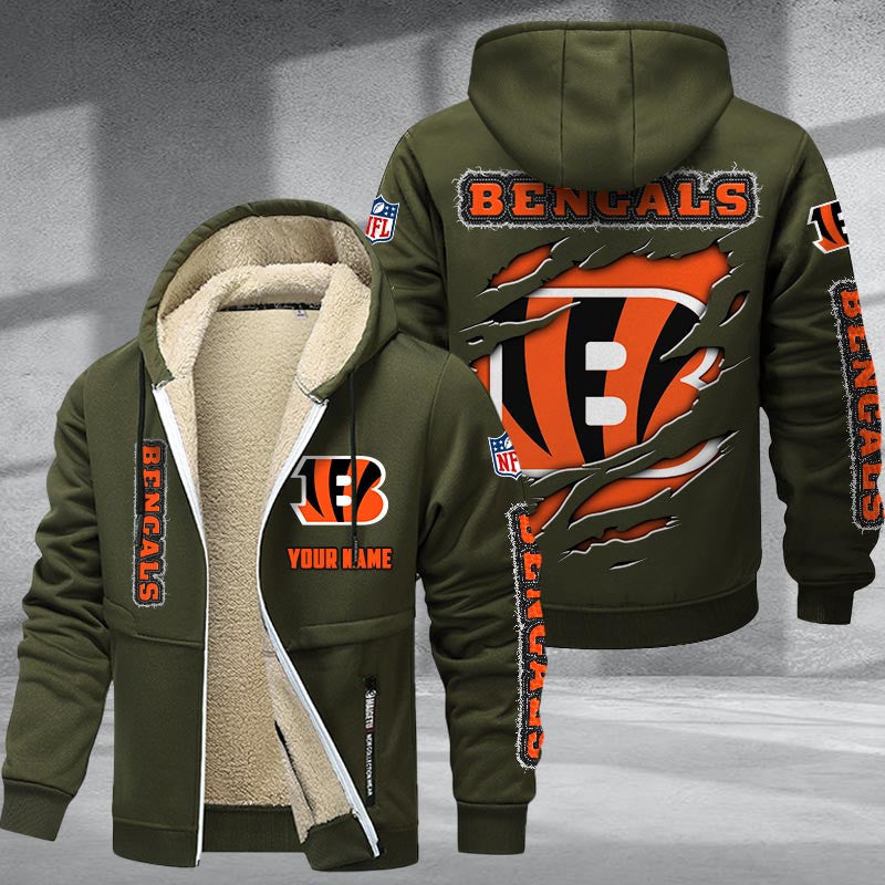 Cincinnati Bengals DMTZ0360 Premium Sherpa-Lined Winter Hoodie – Personalized Edition
