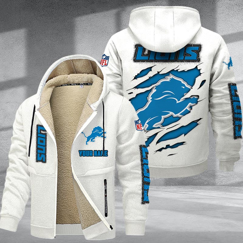 Detroit Lions DMTZ0364 Premium Sherpa-Lined Winter Hoodie – Personalized Edition