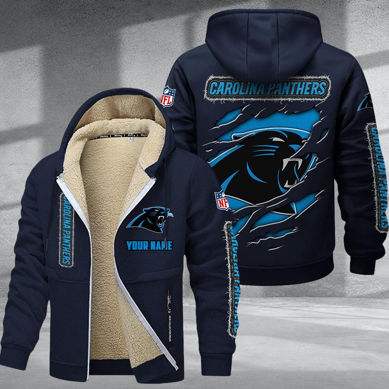 Carolina Panthers DMTZ0358 Premium Sherpa-Lined Winter Hoodie – Personalized Edition