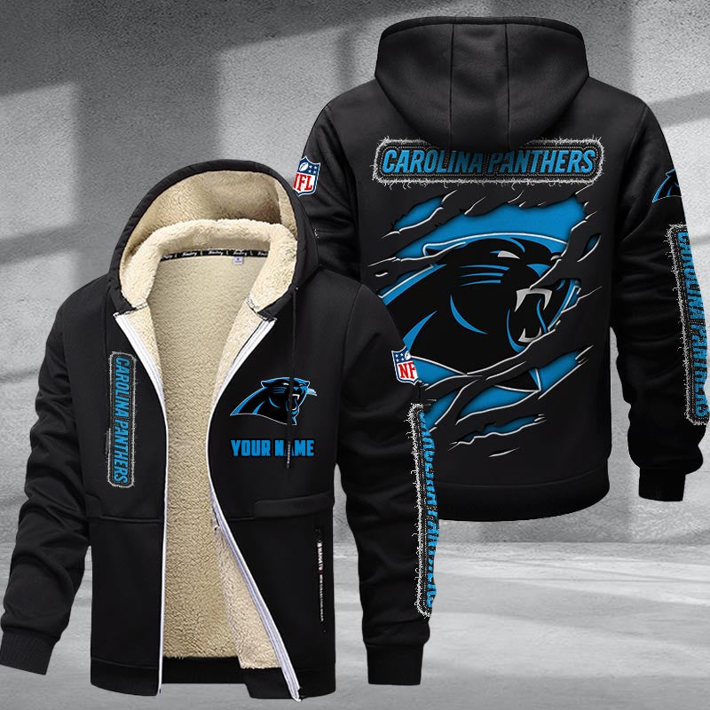 Carolina Panthers DMTZ0358 Premium Sherpa-Lined Winter Hoodie – Personalized Edition