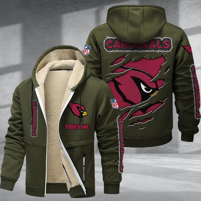 Arizona Cardinals DMTZ0354 Premium Sherpa-Lined Winter Hoodie – Personalized Edition