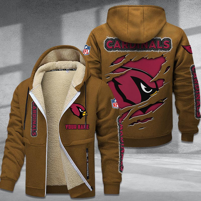 Arizona Cardinals DMTZ0354 Premium Sherpa-Lined Winter Hoodie – Personalized Edition