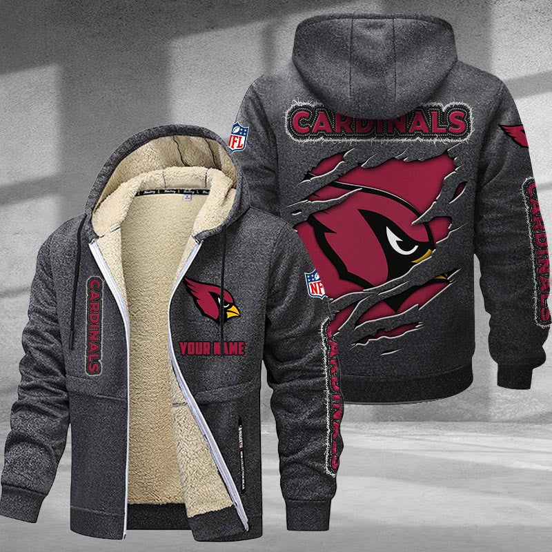 Arizona Cardinals DMTZ0354 Premium Sherpa-Lined Winter Hoodie – Personalized Edition
