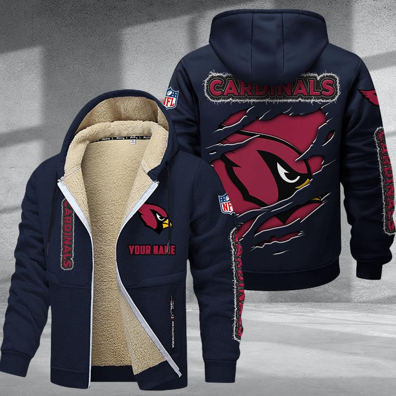 Arizona Cardinals DMTZ0354 Premium Sherpa-Lined Winter Hoodie – Personalized Edition