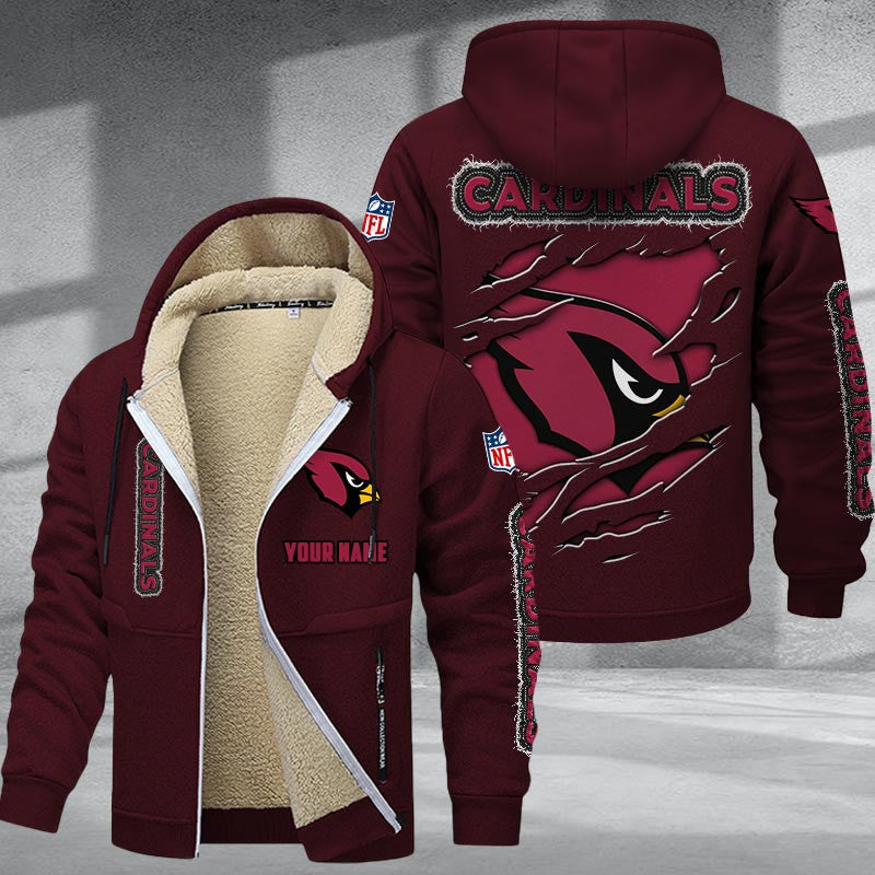 Arizona Cardinals DMTZ0354 Premium Sherpa-Lined Winter Hoodie – Personalized Edition