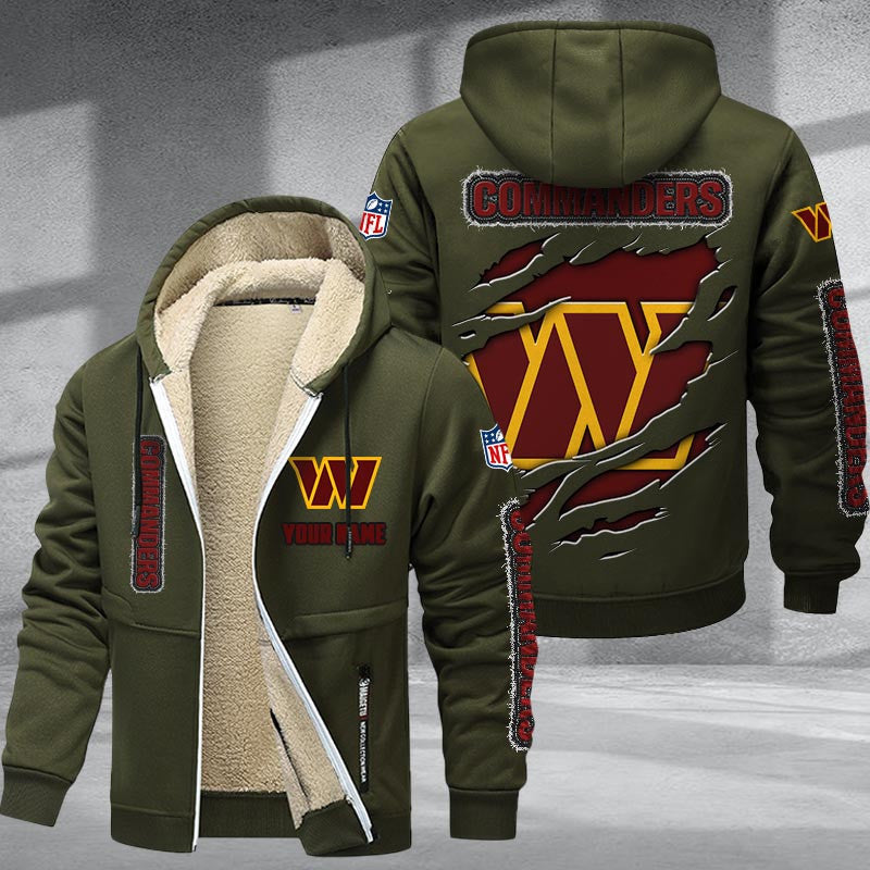 Washington Commanders DMTZ0385 Premium Sherpa-Lined Winter Hoodie – Personalized Edition