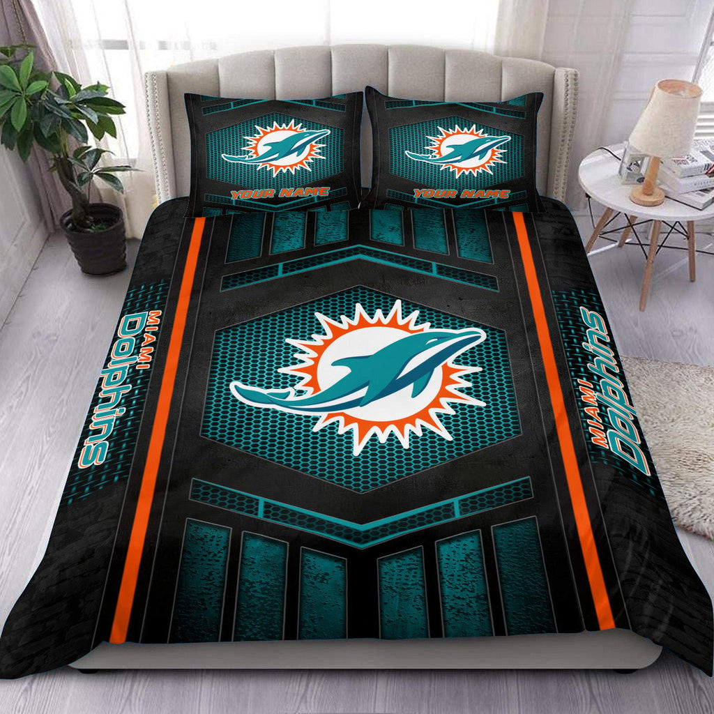 Miami Dolphins Personalized Bedding Set Best Gift For Fan BGBED122