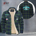 Miami Dolphins Fleece Flannel Plaid Jacket MN20