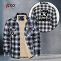 Las Vegas Raiders Fleece Flannel Plaid Jacket TG49