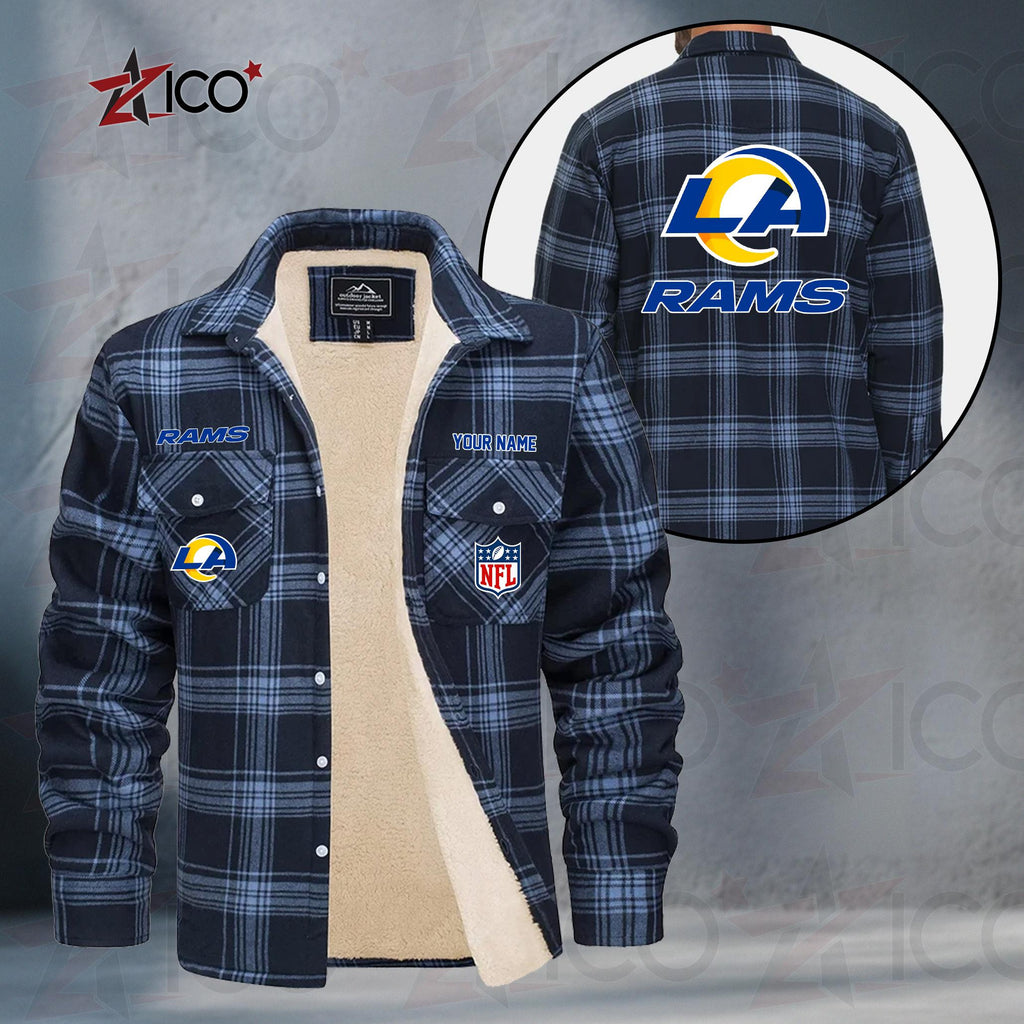 Los Angeles Rams Fleece Flannel Plaid Jacket TG51