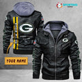 Green Bay Packers VITC9021 – Premium & Ultra-Thick Leather Jacket with Fleece Hood