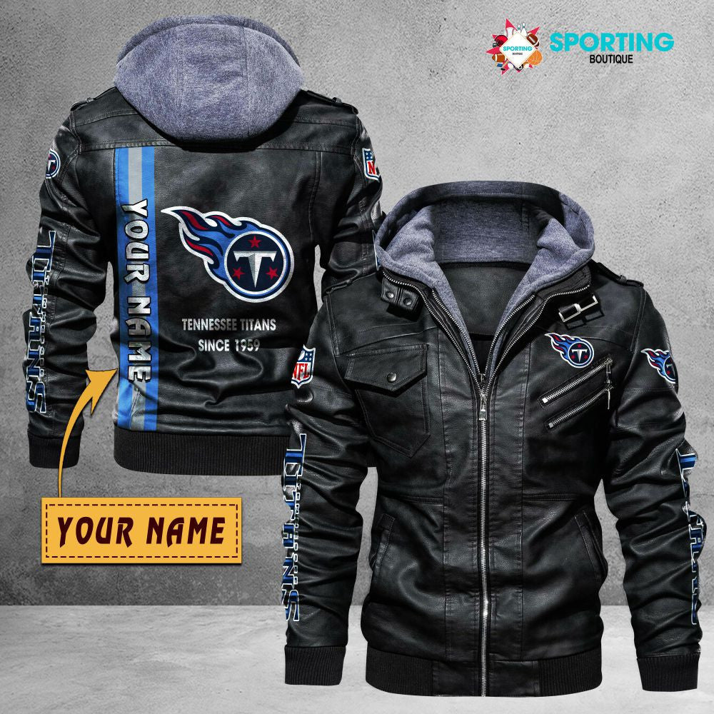 Tennessee Titans VITC9040 – Premium & Ultra-Thick Leather Jacket with Fleece Hood