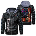 New England Patriots HVKC169 - Premium & Ultra-Thick Leather Jacket with Fleece Hood