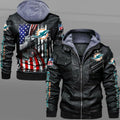 Miami Dolphins HVKC7067 - Premium & Ultra-Thick Leather Jacket with Fleece Hood