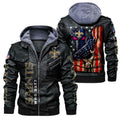 New Orleans Saints HVKC170 - Premium & Ultra-Thick Leather Jacket with Fleece Hood