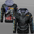 Los Angeles Chargers HVKC7065 - Premium & Ultra-Thick Leather Jacket with Fleece Hood