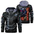 Los Angeles Rams HVKC166 - Premium & Ultra-Thick Leather Jacket with Fleece Hood