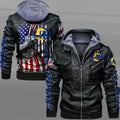 Los Angeles Rams HVKC7066 - Premium & Ultra-Thick Leather Jacket with Fleece Hood
