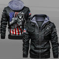 Las Vegas Raiders HVKC7073 - Premium & Ultra-Thick Leather Jacket with Fleece Hood