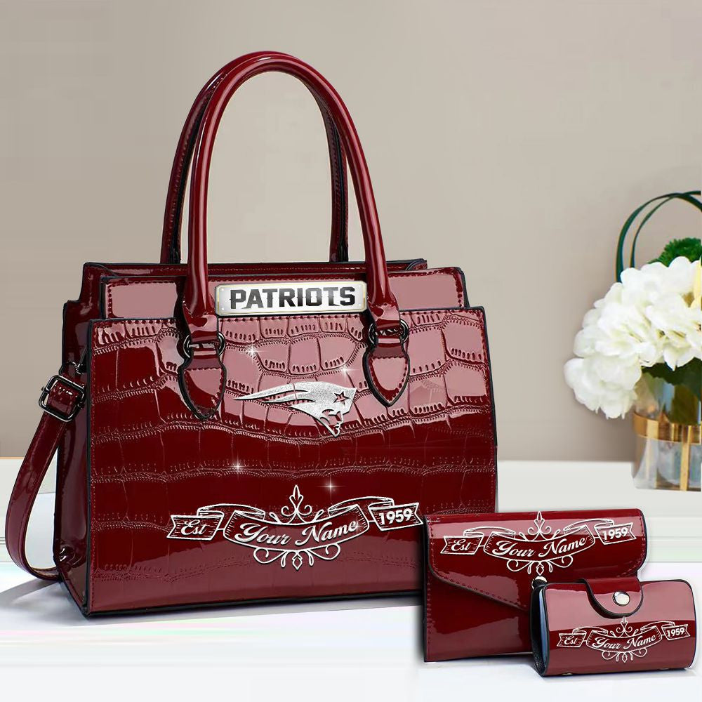 Buy the Handbag, Get the Wallet & Card Holder Free New England Patriots VITRHB112