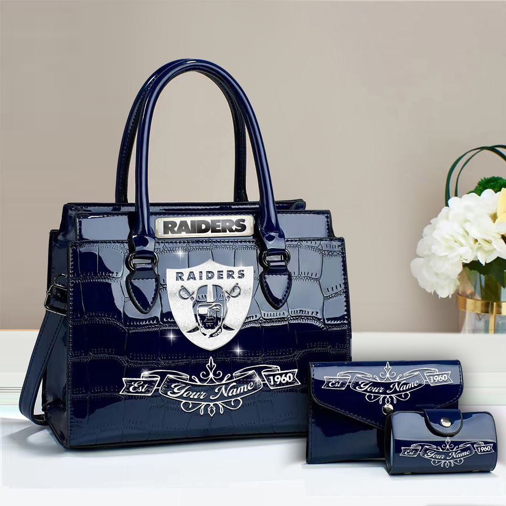 Buy the Handbag, Get the Wallet & Card Holder Free Las Vegas Raiders VITRHB107