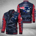DMHQ0061 New England Patriots Signature Series Leather Jacket — Plush Sherpa Lining