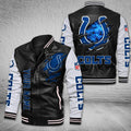 DMHQ0053 Indianapolis Colts Signature Series Leather Jacket — Plush Sherpa Lining