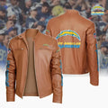 Ultra-Premium Leather Jacket Dual Zip Chest— Los Angeles Chargers SPTSLJ031