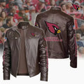 Ultra-Premium Leather Jacket Dual Zip Chest— Arizona Cardinals SPTSLJ020