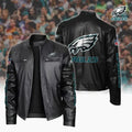 Ultra-Premium Leather Jacket Dual Zip Chest— Philadelphia Eagles SPTSLJ028