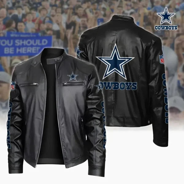 Ultra-Premium Leather Jacket Dual Zip Chest— Dallas Cowboys SPTSLJ008