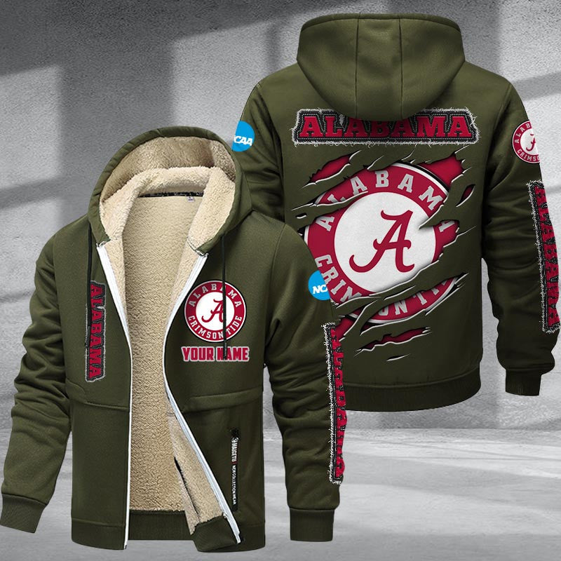 Alabama Crimson Tide DMTZ1735 Hoodie Zip Velvet Coat