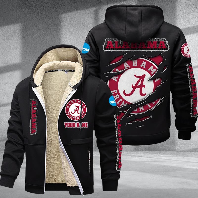 Alabama Crimson Tide DMTZ1735 Hoodie Zip Velvet Coat