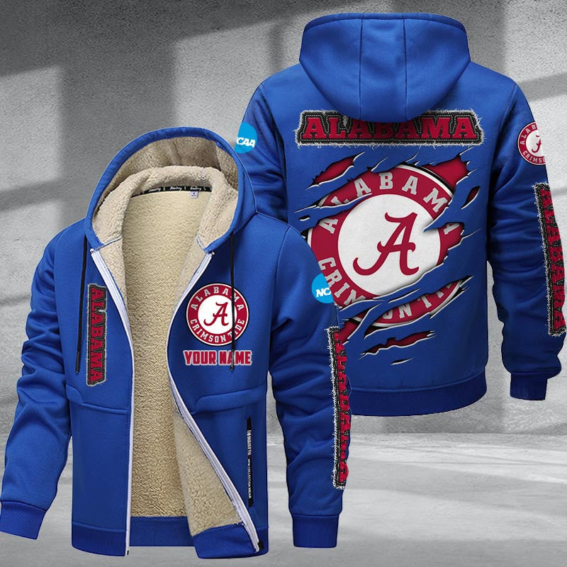 Alabama Crimson Tide DMTZ1735 Hoodie Zip Velvet Coat