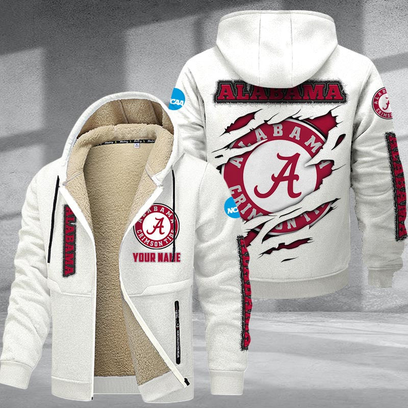 Alabama Crimson Tide DMTZ1735 Hoodie Zip Velvet Coat