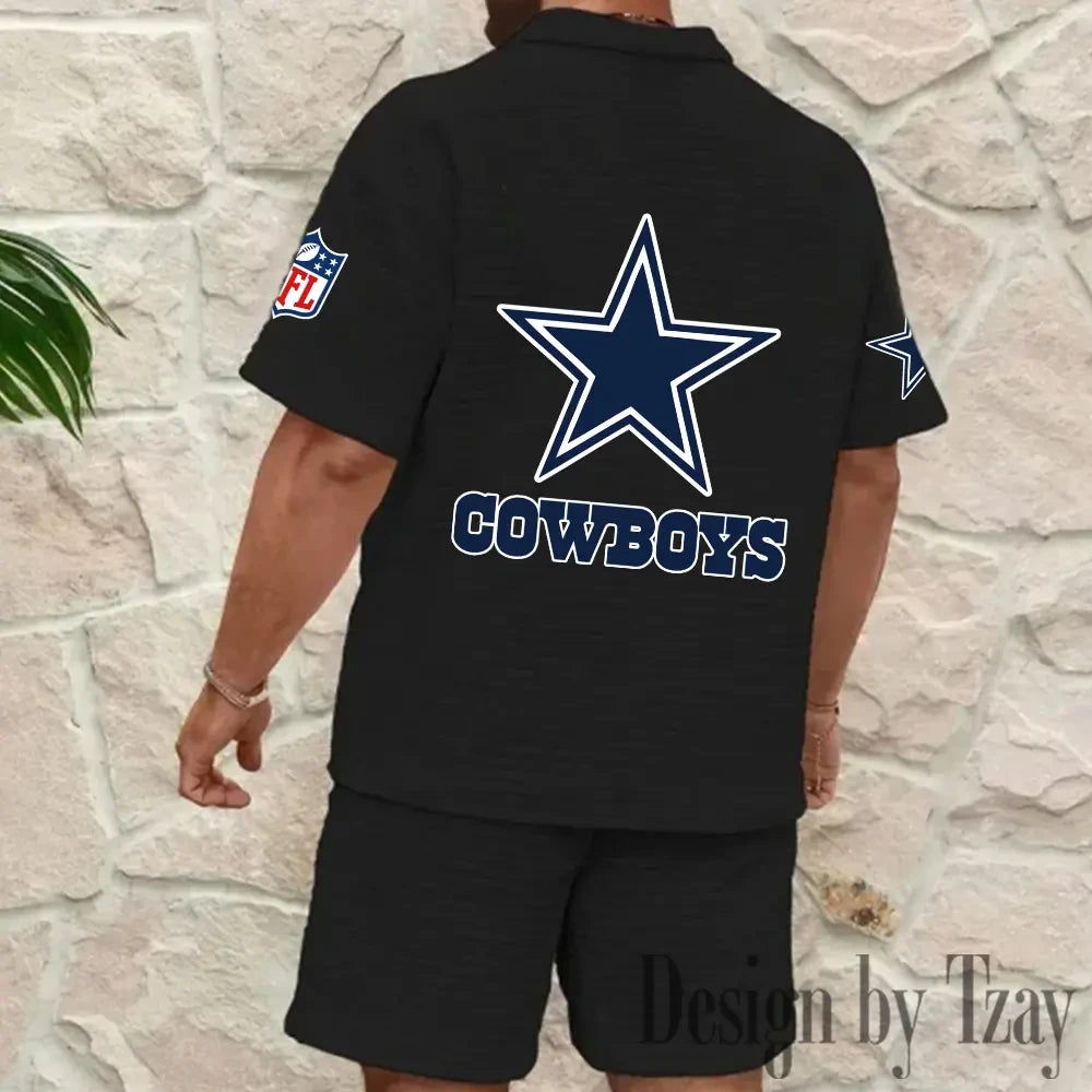 Dallas Cowboys Men’s Waffle Pattern Half Zipper Shirt And Short BSPTWHZSS106