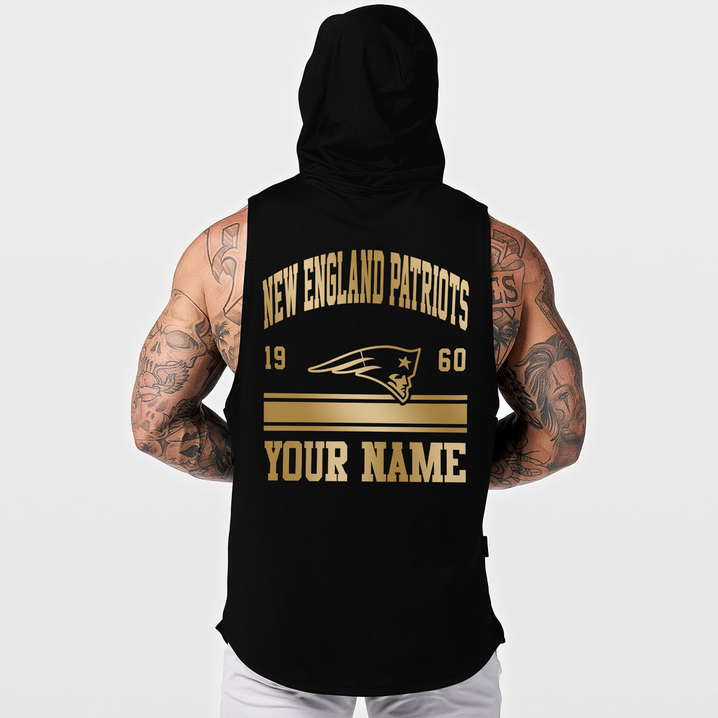 New England Patriots Men Workout Hooded Tank Top AZMGSH054