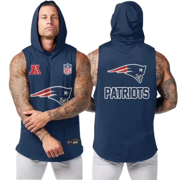 New England Patriots Men's Workout Hooded Tank Top SPTMWHTT940