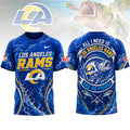 Los Angeles Rams | Premium NFL Fishing Splash 3D Shirt NY