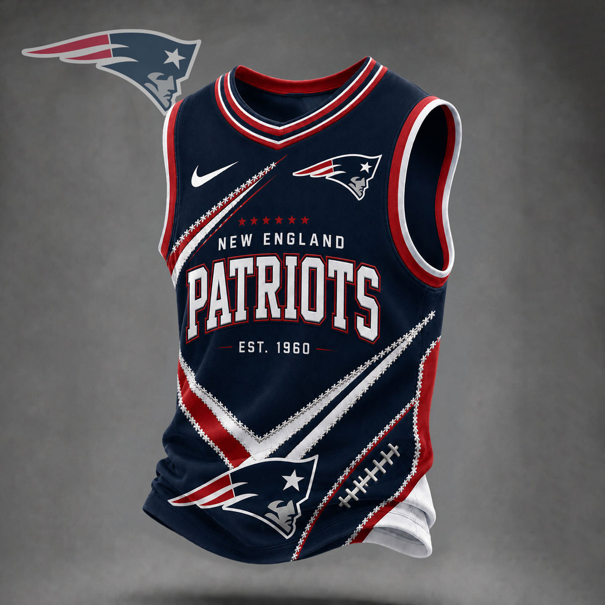 New England Patriots | Premium NFL Game Day V-neck Tank Top Jersey VAN14