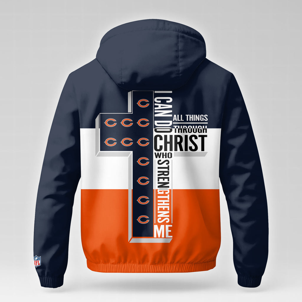 Chicago Bears | Premium NFL Strength Through Christ Windbreaker Jacket NTH1