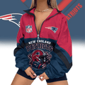 New England Patriots | Premium NFL Championship Vibe V-Neck Zipper Sweatshirt Jackets NTH1
