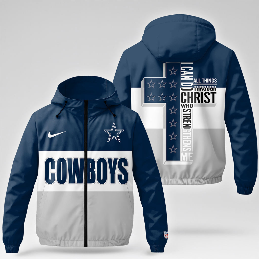 Dallas Cowboys | Premium NFL Strength Through Christ Windbreaker Jacket NTH1
