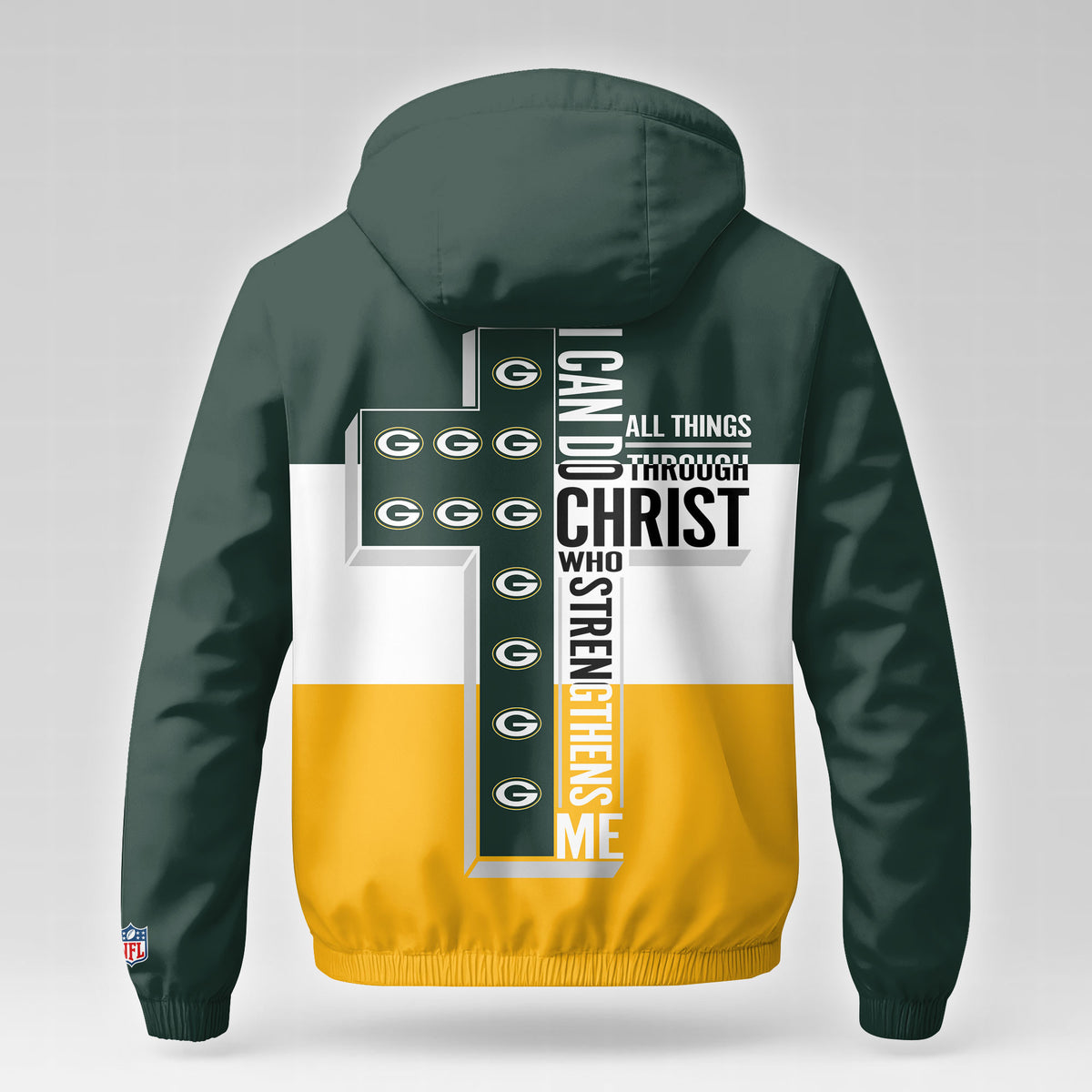 Green Bay Packers | Premium NFL Strength Through Christ Windbreaker Jacket NTH1